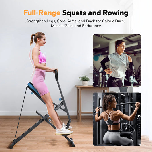 2-in-1 Squat & Rowing Machine