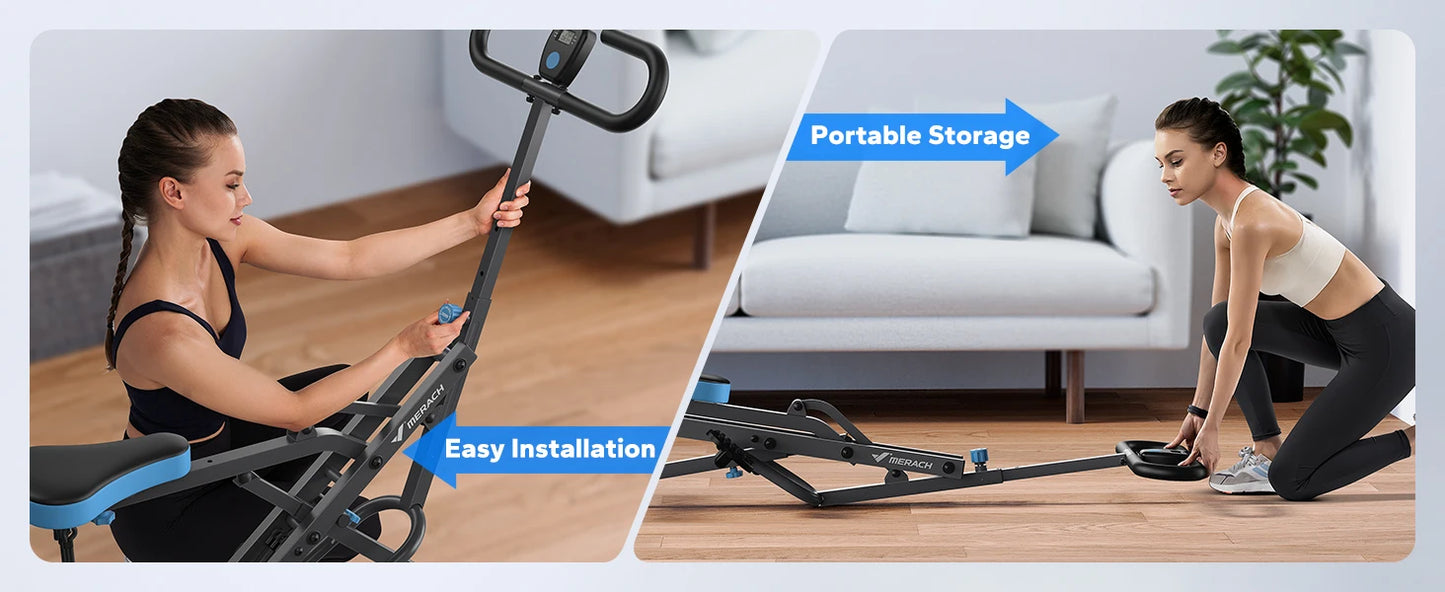 2-in-1 Squat & Rowing Machine