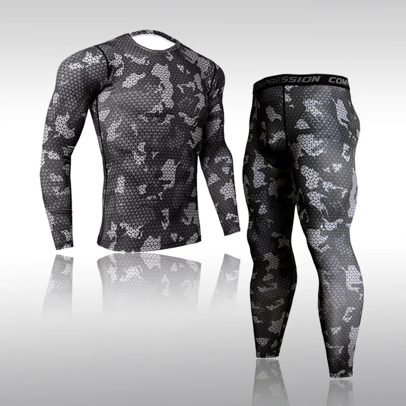 Camouflage Compression Sports Set Men
