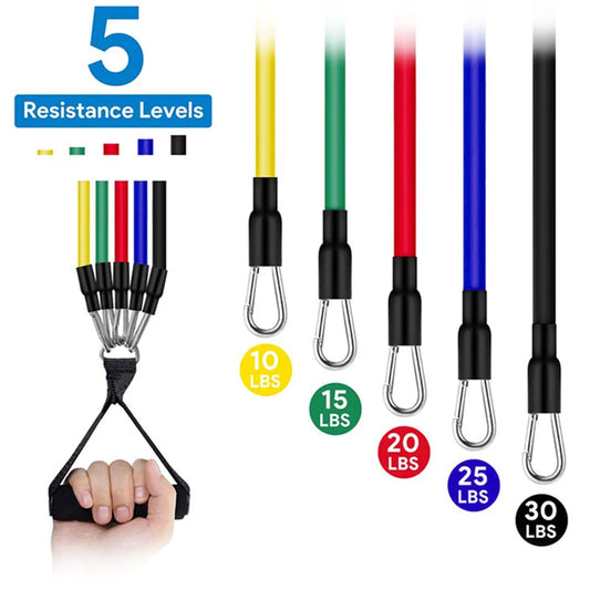11pcs Resistance Bands Set – Portable Fitness & Strength Training Kit