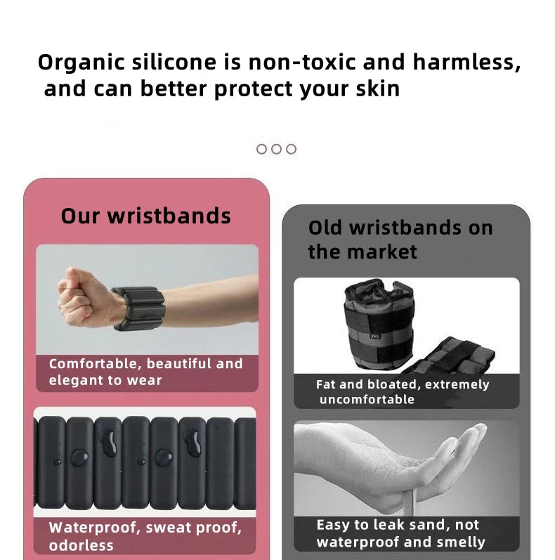 Silicone wrist weights for running and workouts