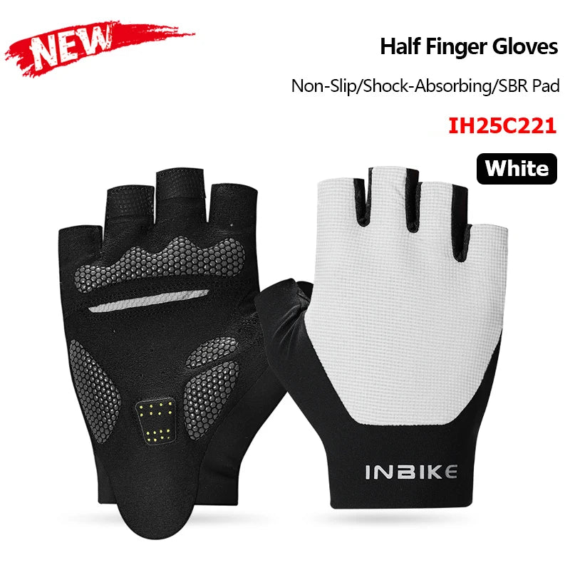 INBIKE half-finger cycling gloves with shock absorption and breathable design