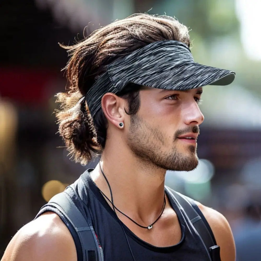 Breathable quick-dry visor cap for running, sports, and outdoor activities