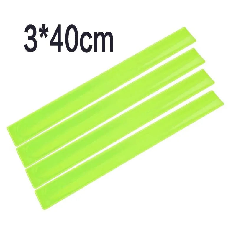 2pcs 40cm reflective slap bands for running, cycling, and safety visibility