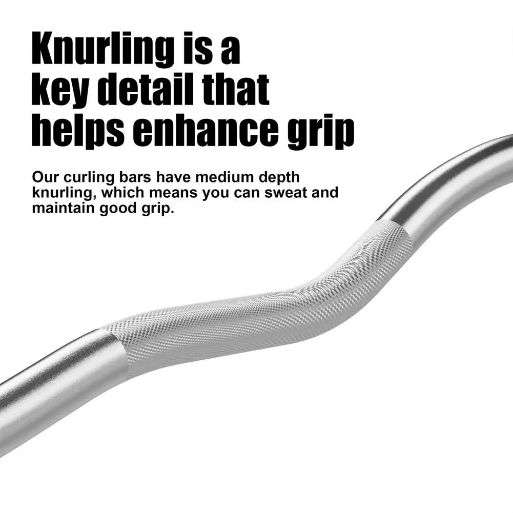 4FT Curved Barbell – Ergonomic Carbon Steel Weight Bar