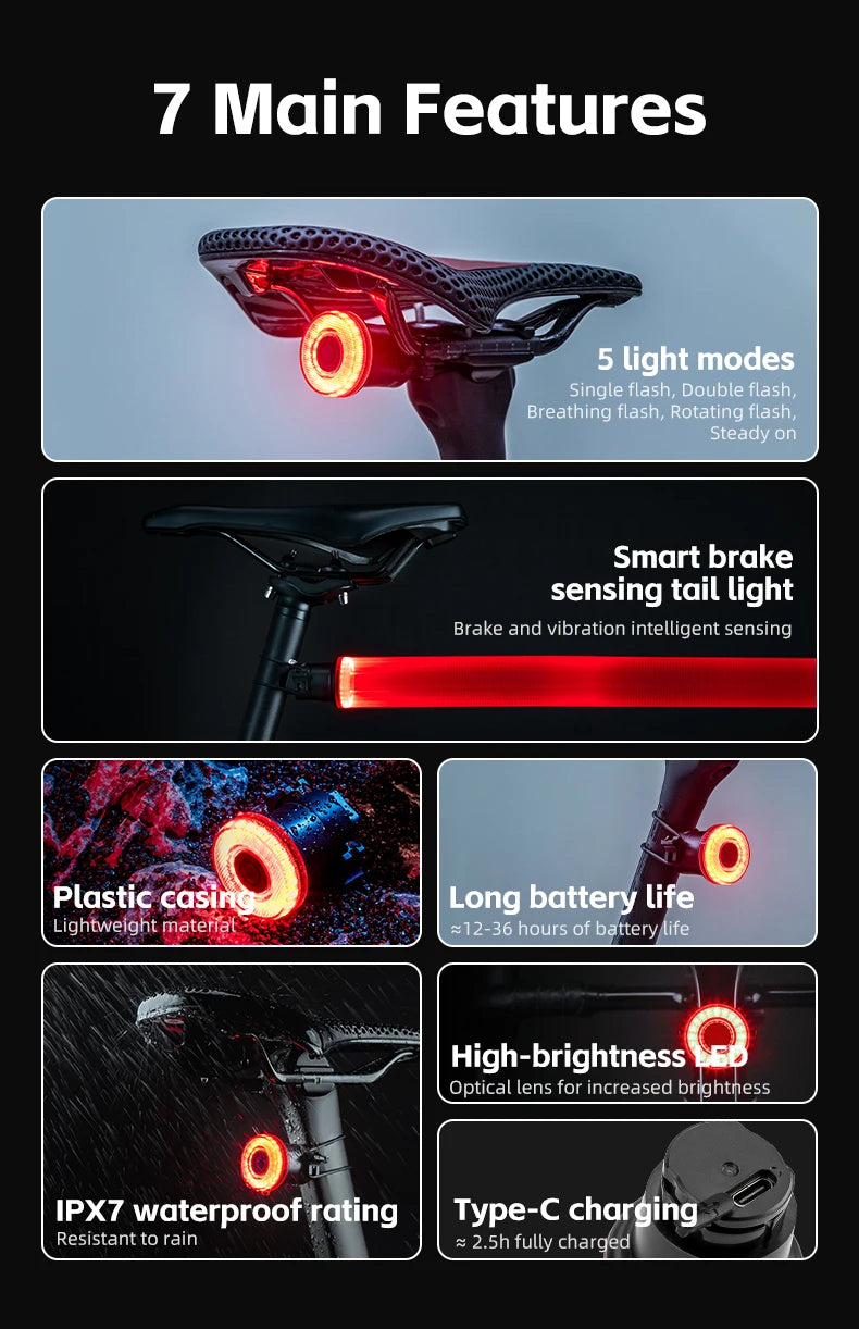 Smart Bike Tail Light Bicycle Rear Lights