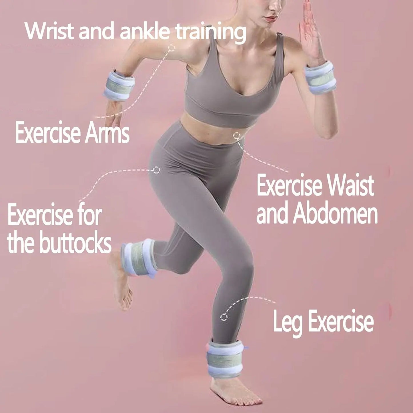 Adjustable wrist and ankle weights for fitness, yoga, and running