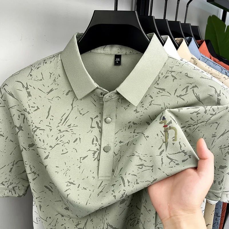Premium Geometric Printed Polo Shirt