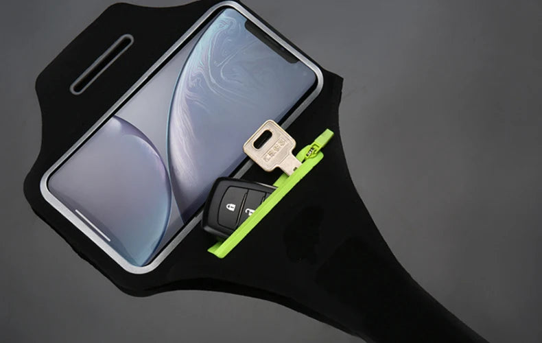 Running phone armband and wrist sleeve for sports and workouts