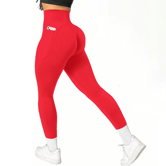 High-Waisted Seamless Yoga Pants – Gym Leggings with Pockets
