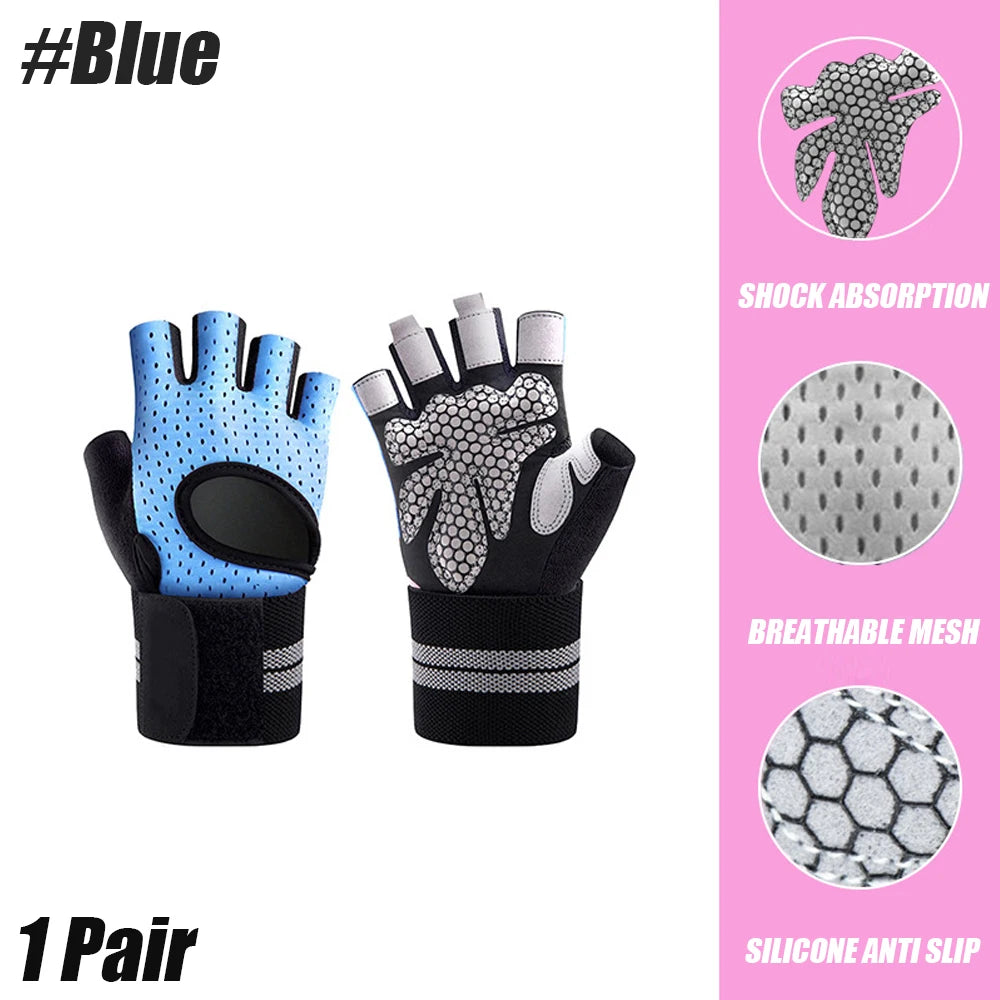 Weightlifting gloves with wrist support for gym, training, and crossfit