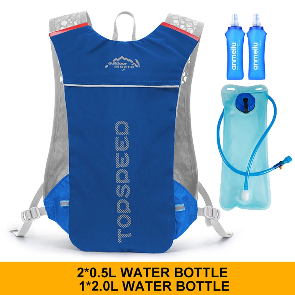 5L ultralight hydration running vest with 500ml bottle for trail and marathon