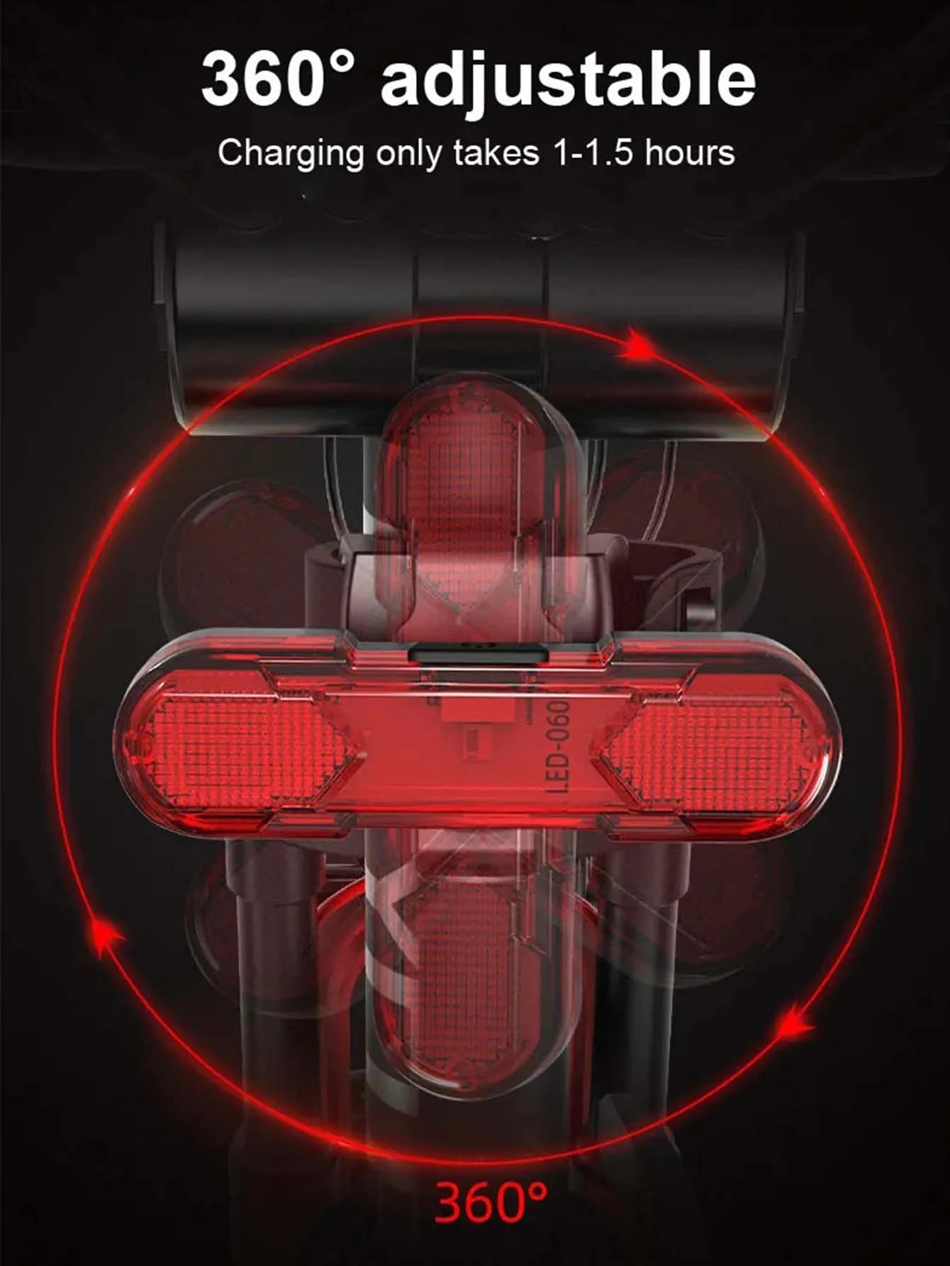 USB rechargeable waterproof LED bike tail light for safety and visibility