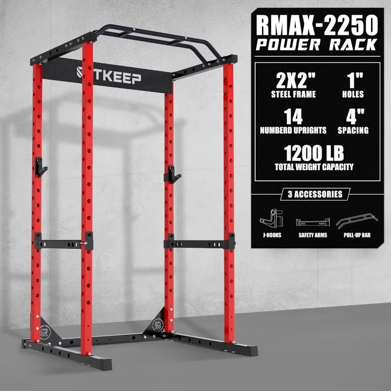 Strength Training Squat Rack with Multi-Grip Pull-Up Bar