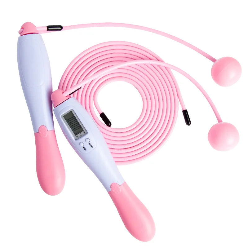 Smart digital counting jump rope with cordless and corded modes
