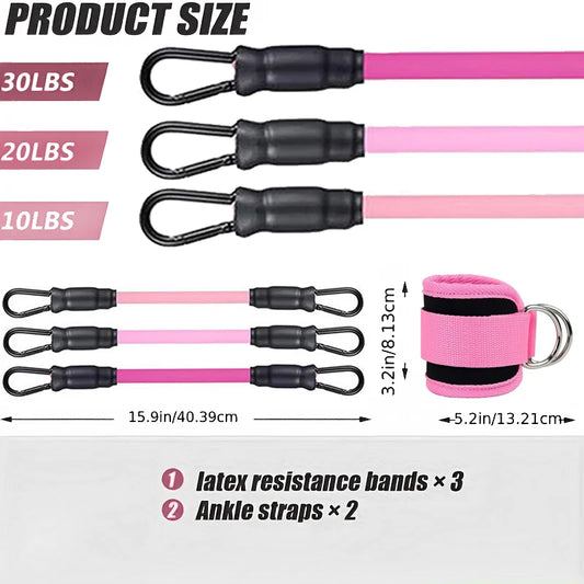 Ankle Straps Resistance Bands Set for Fitness & Yoga