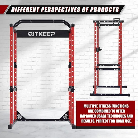 Strength Training Squat Rack with Multi-Grip Pull-Up Bar