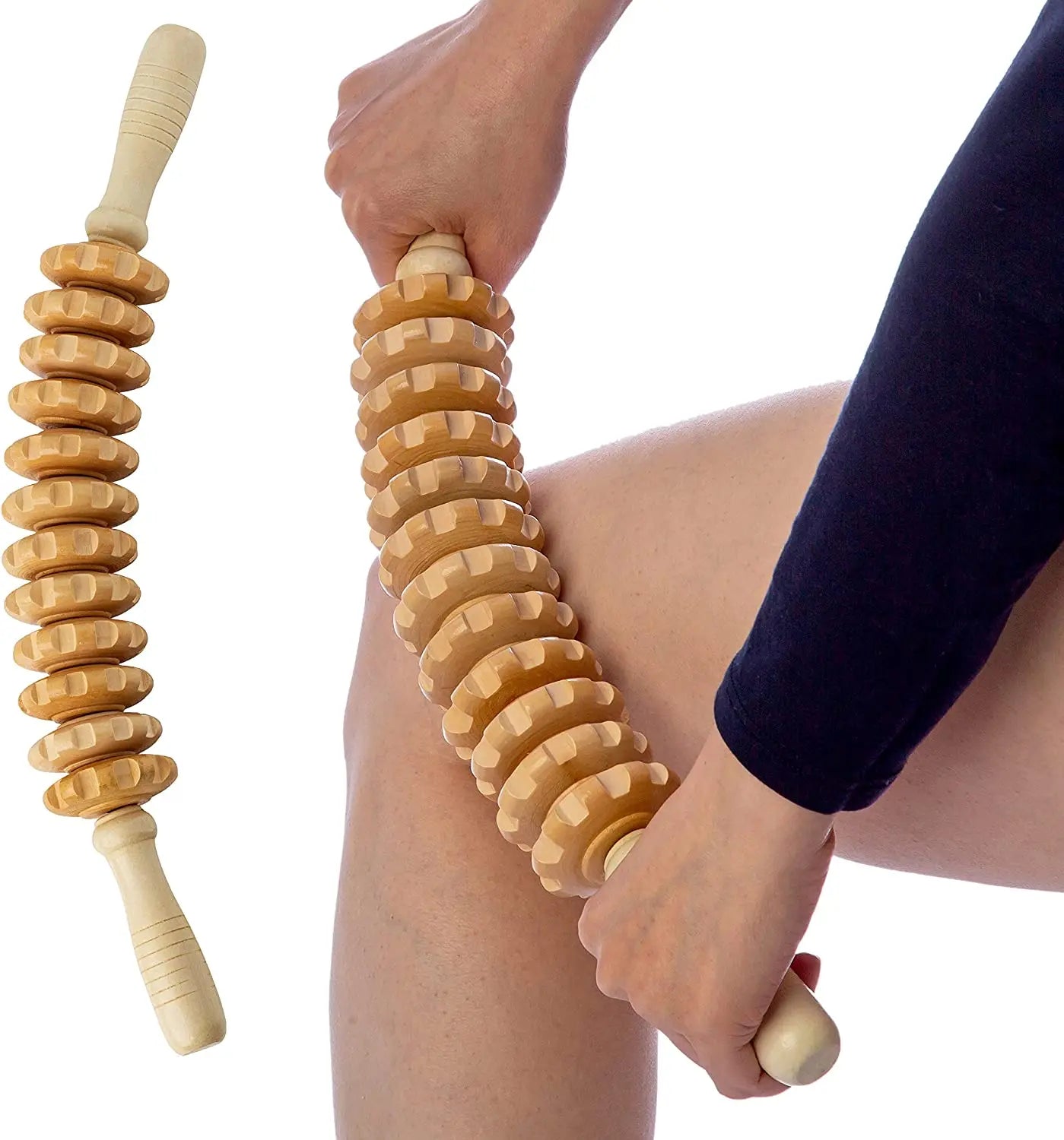 Wooden Massage Roller Stick Lymphatic Drainage & Anti-Cellulite Tool