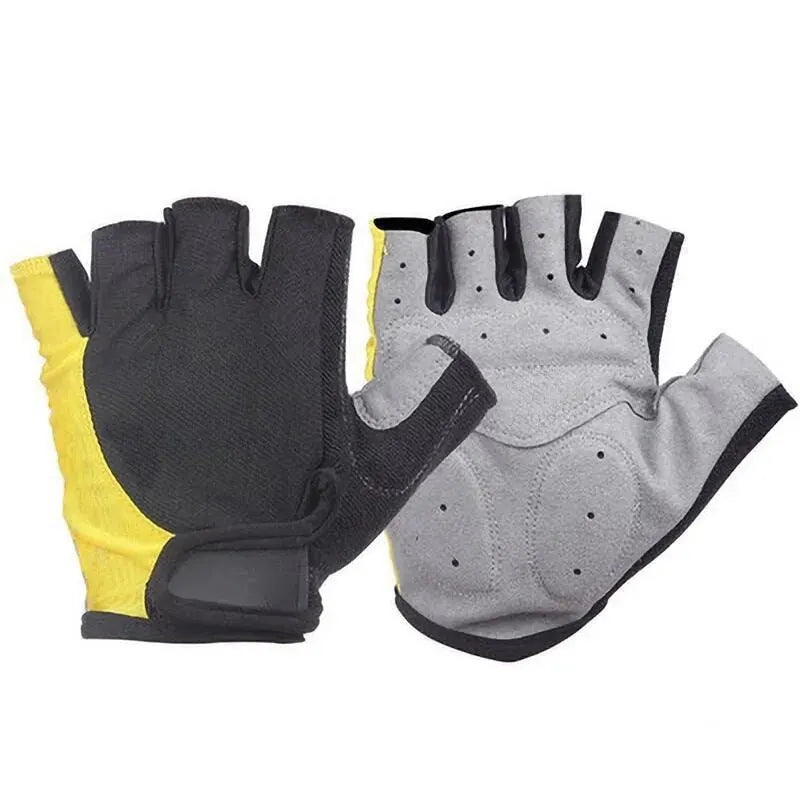 Half-finger cycling gloves with anti-slip grip and shock absorption for summer training