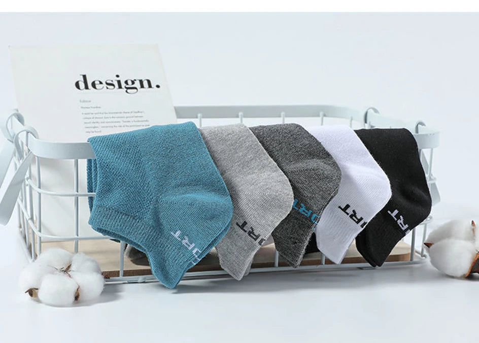 5 Pairs Cotton Short Socks for Male High Quality Women's Low-Cut Crew Ankle Sports Mesh Breathable Summer Casual Soft Men Sock