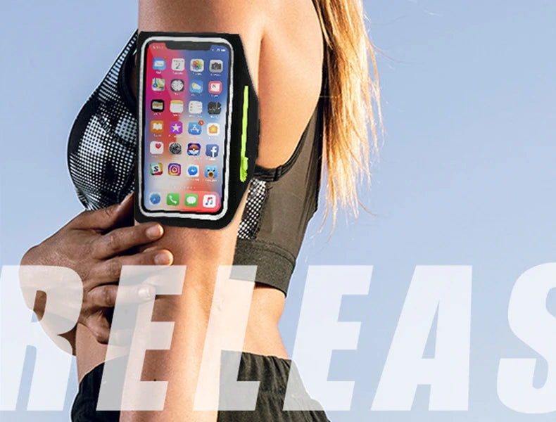 Running phone armband and wrist sleeve for sports and workouts