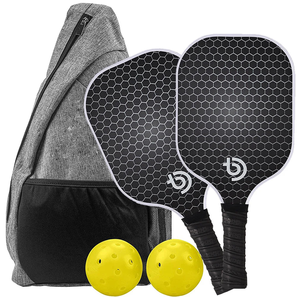 Pickleball Paddles Set-Graphite Carbon Fiber Lightweight Racquets Set