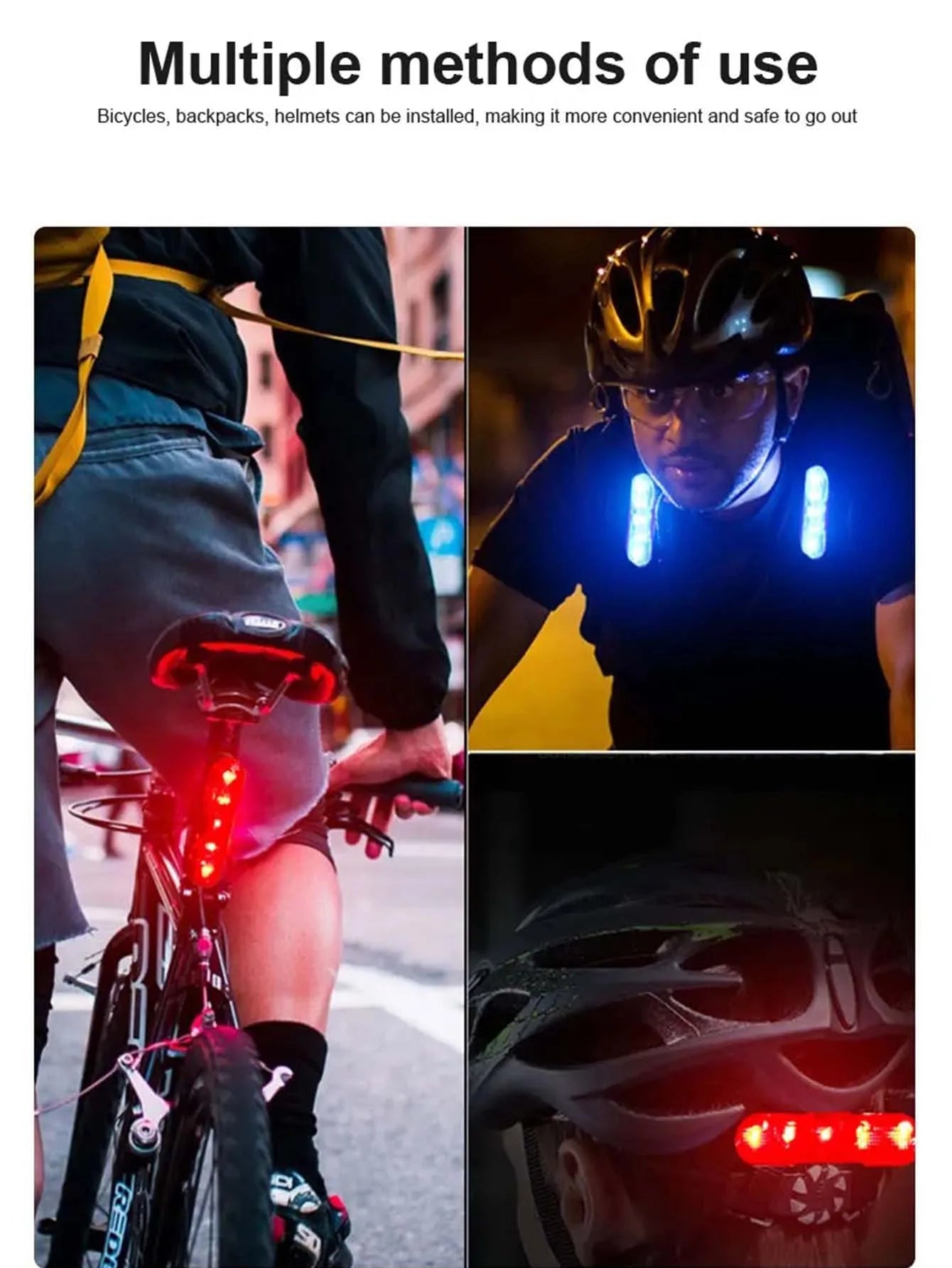USB rechargeable waterproof LED bike tail light for safety and visibility