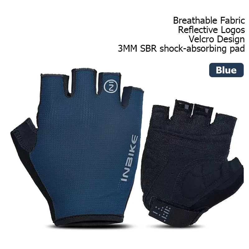 INBIKE half-finger cycling gloves with shock absorption and breathable design