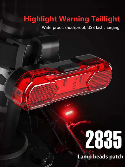 USB rechargeable waterproof LED bike tail light for safety and visibility