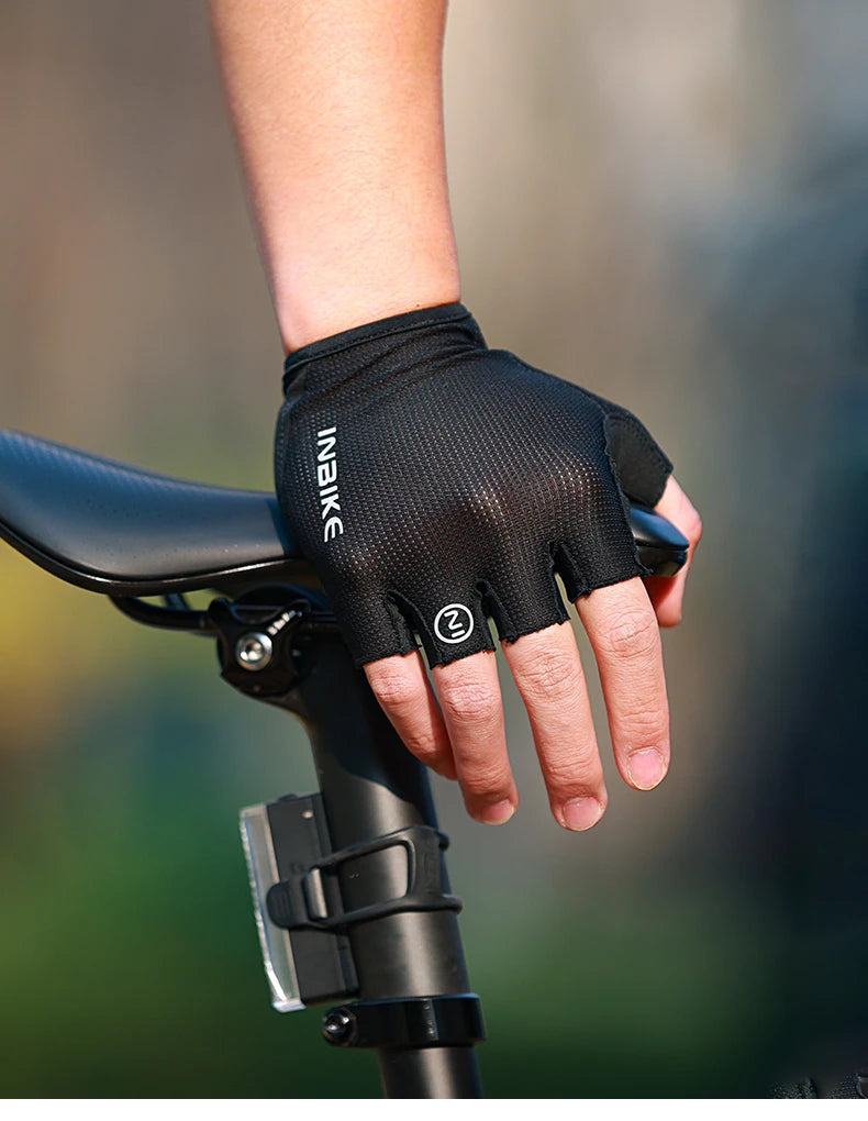 INBIKE half-finger cycling gloves with shock absorption and breathable design