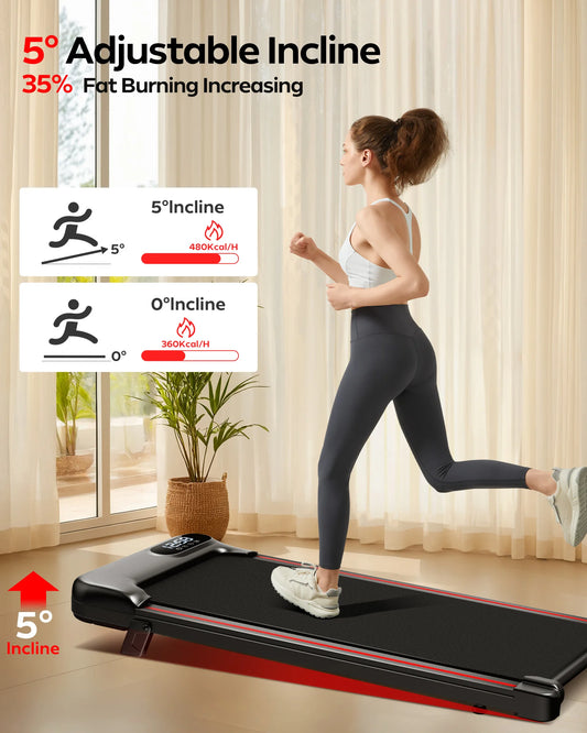 Treadmill with incline, app, and remote control