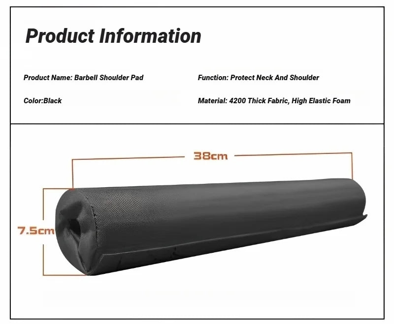 Barbell pad for squats and hip thrusts – neck and shoulder protection for weightlifting