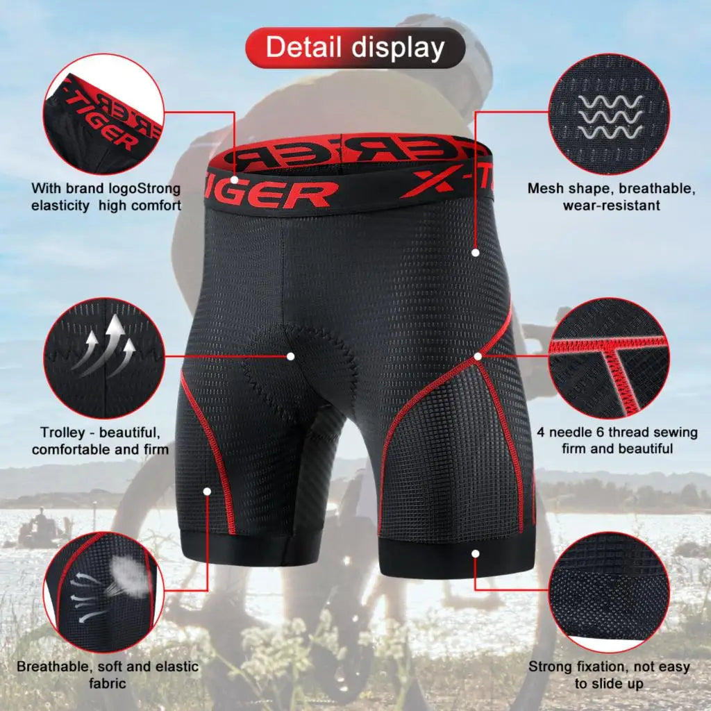 Cycling Shorts Mesh Underwear Gel Pad