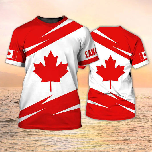 Canadian Flag 3D Printed T-Shirt