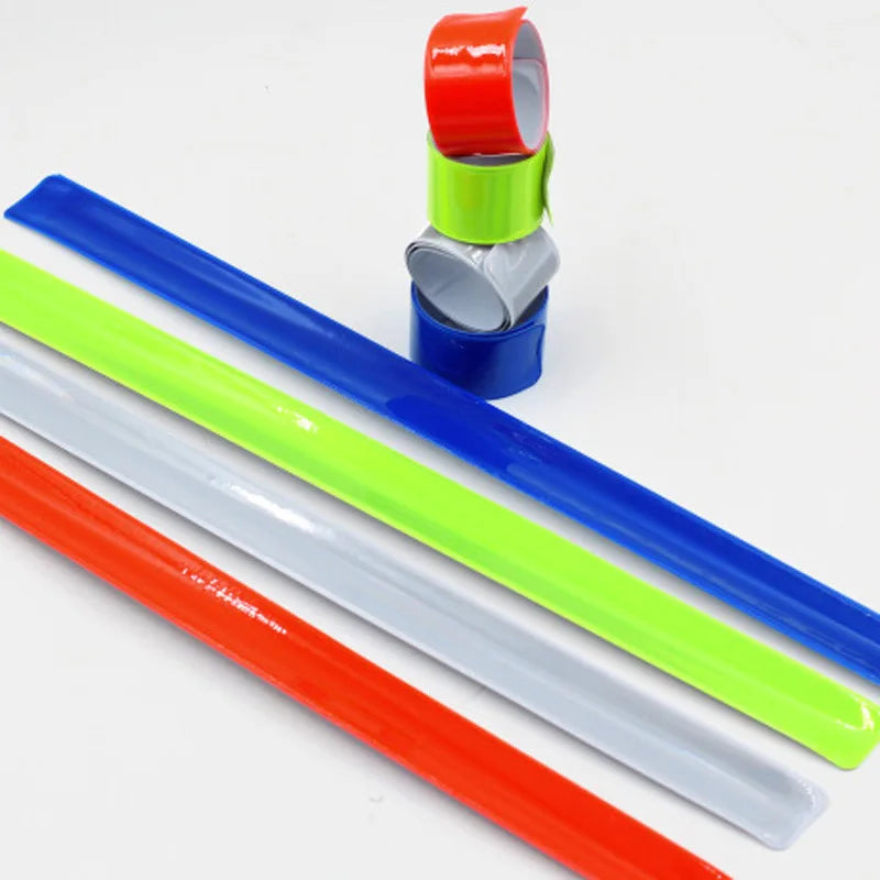 2pcs 40cm reflective slap bands for running, cycling, and safety visibility