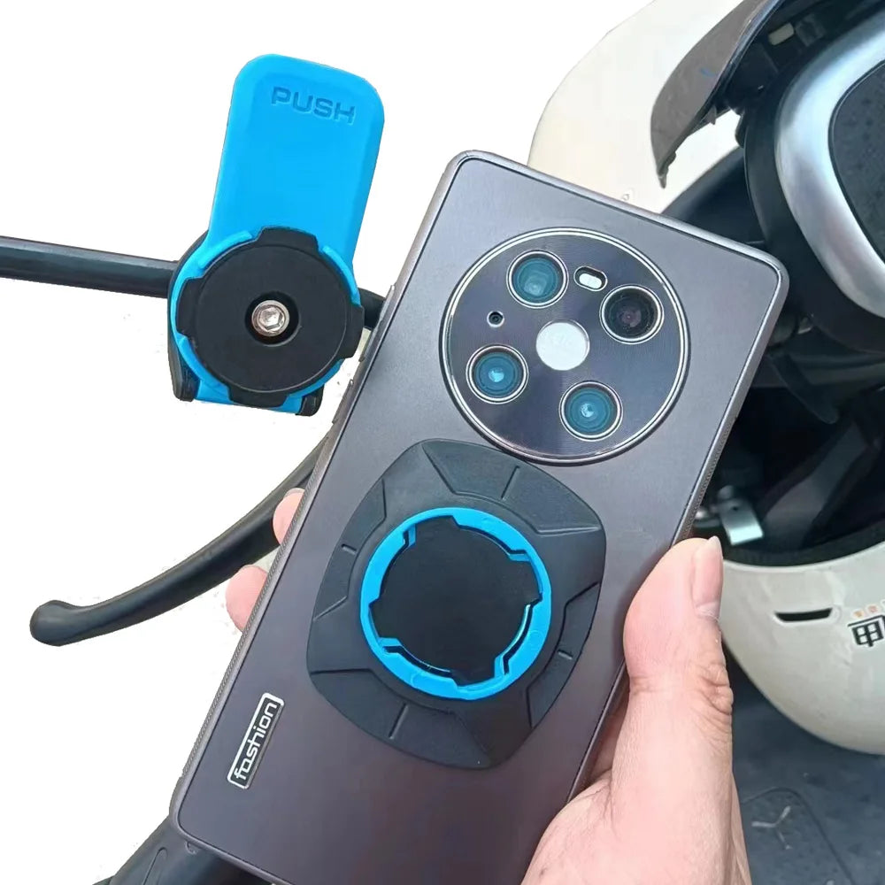 Anti-shake bike phone holder with shock absorber and self-lock mount