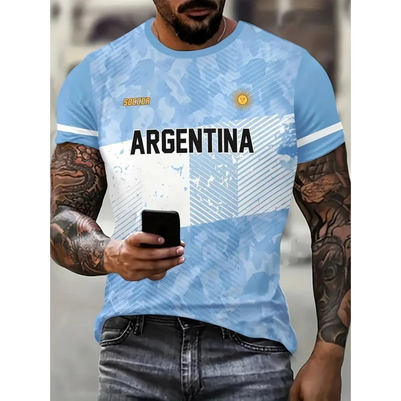 Argentina 3D Flag Jersey T-Shirt