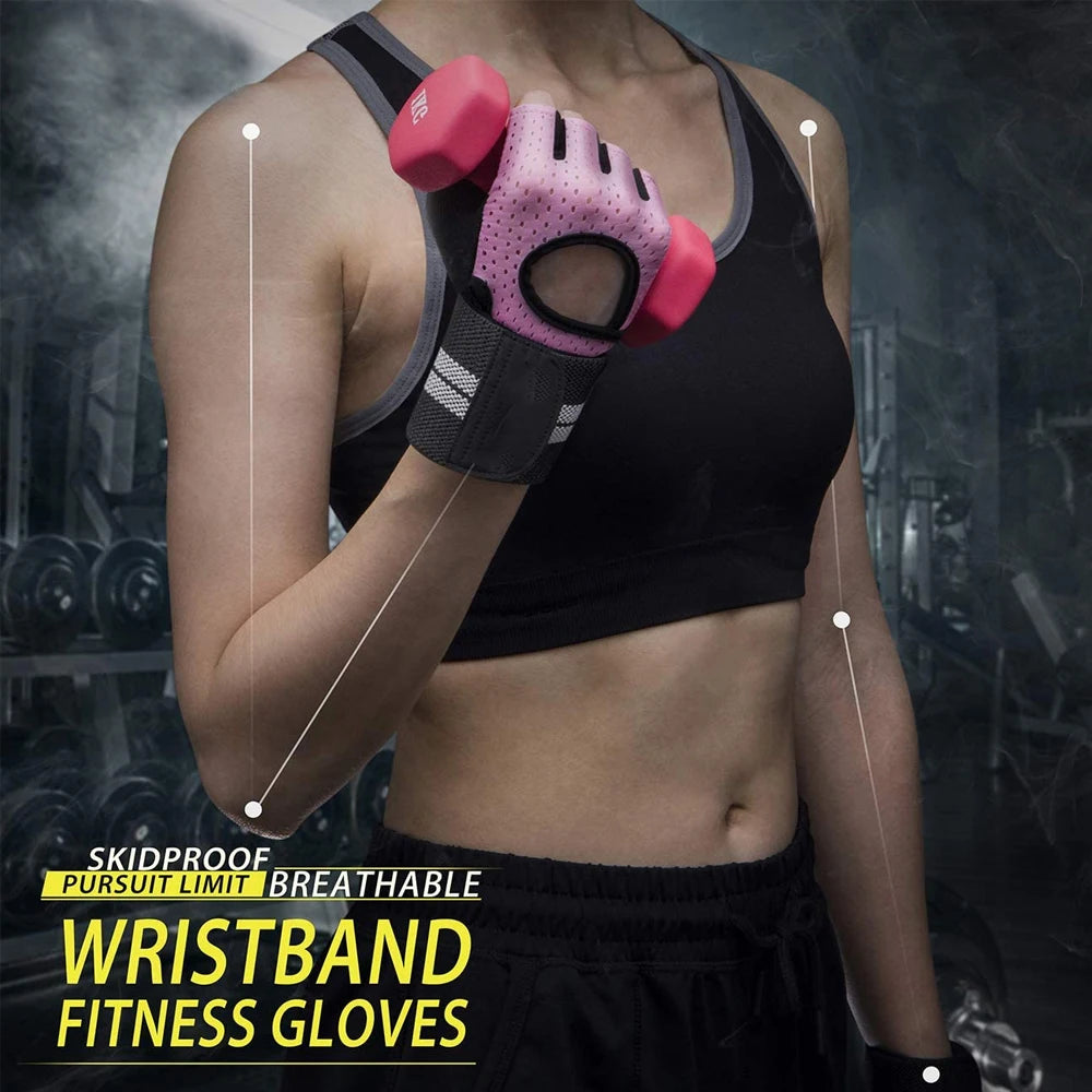 Weightlifting gloves with wrist support for gym, training, and crossfit