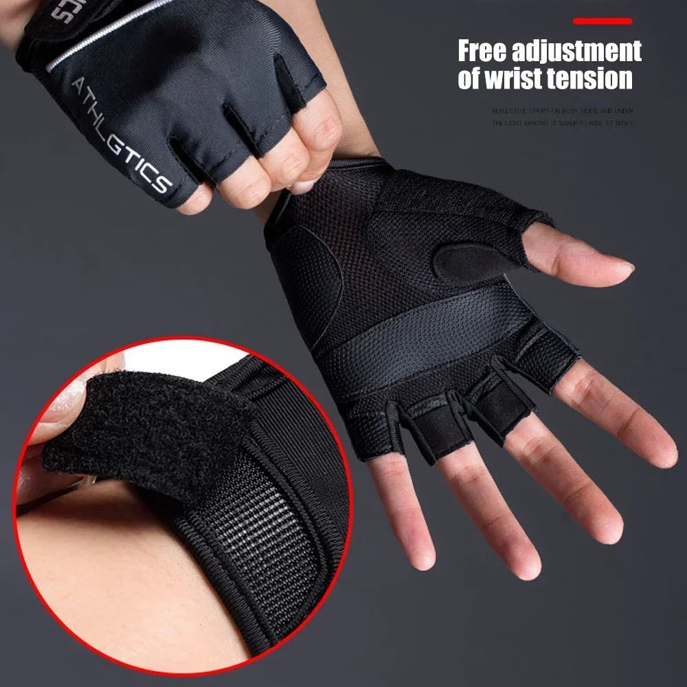 Breathable fingerless training gloves for cycling, gym, and weightlifting