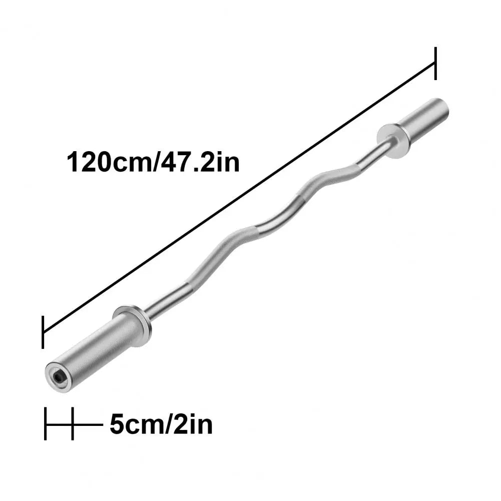 4FT Curved Barbell – Ergonomic Carbon Steel Weight Bar