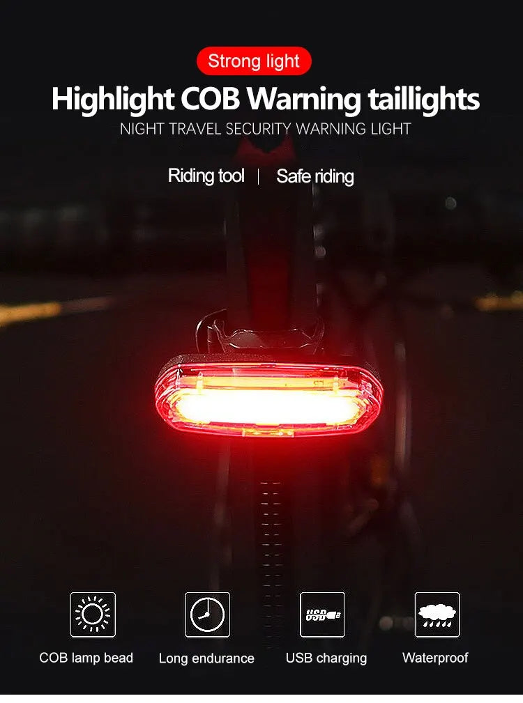 Bicycle Bike Rear Light USB Rechargeable