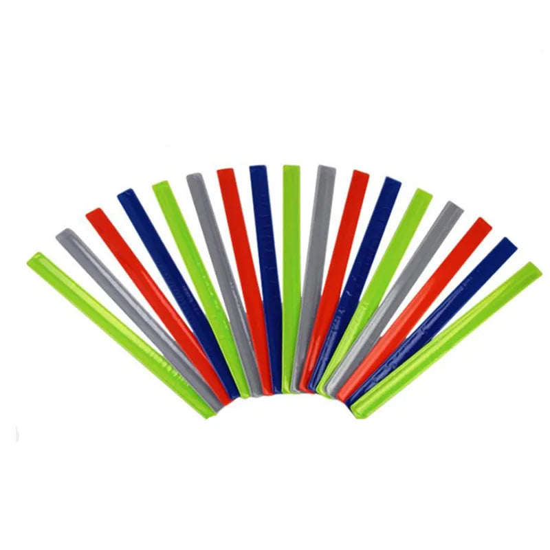 2pcs 40cm reflective slap bands for running, cycling, and safety visibility