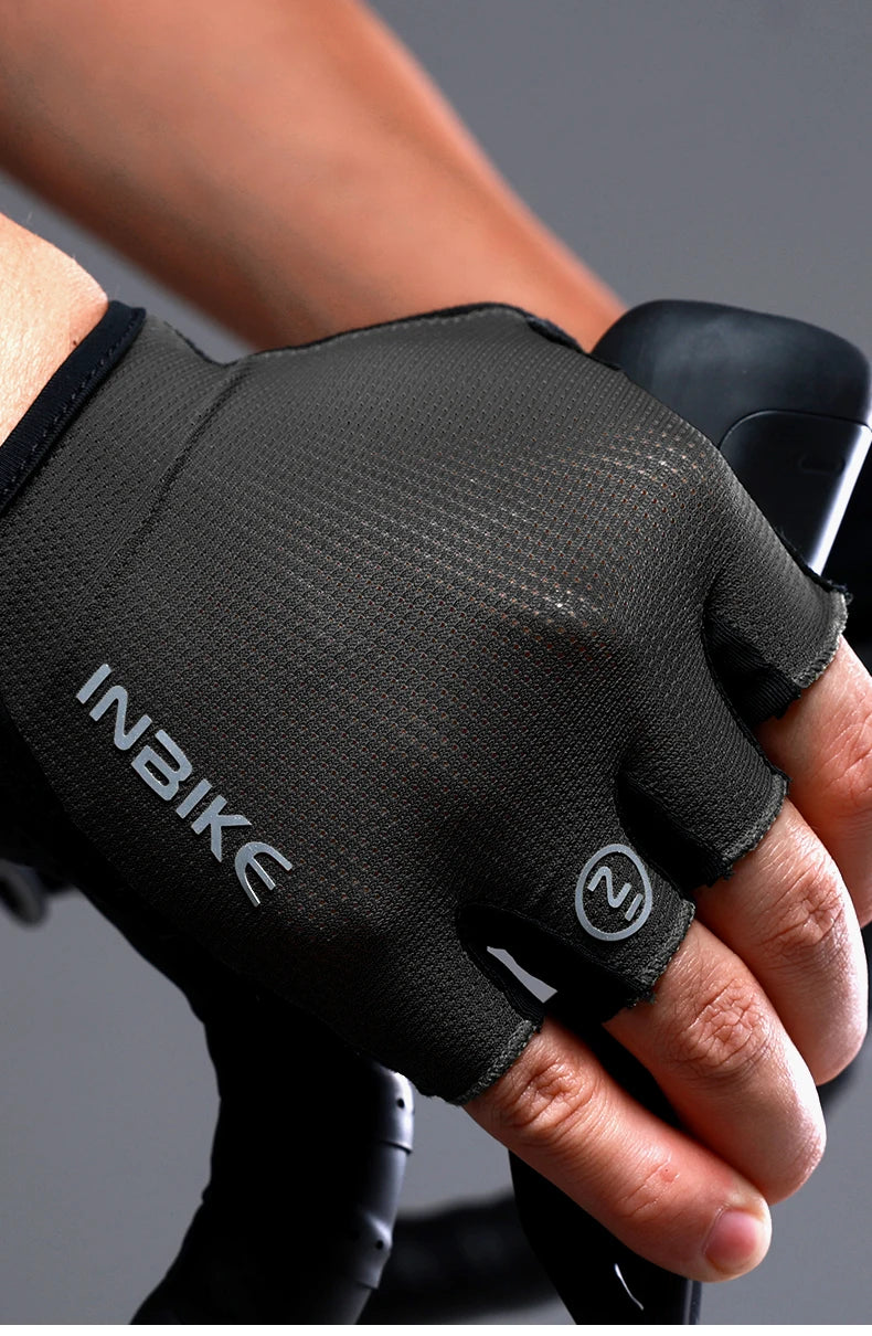 INBIKE half-finger cycling gloves with shock absorption and breathable design