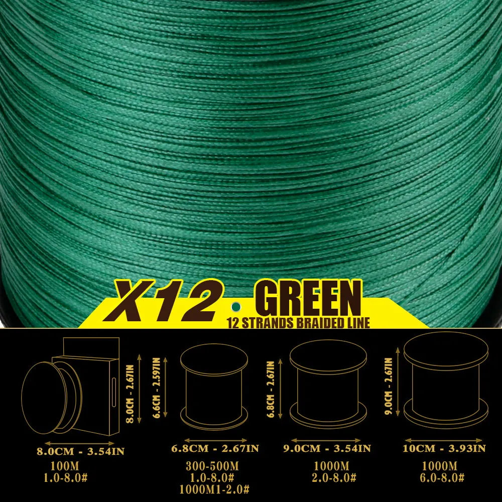 12-Strand Braided Fishing Line SuperStrong