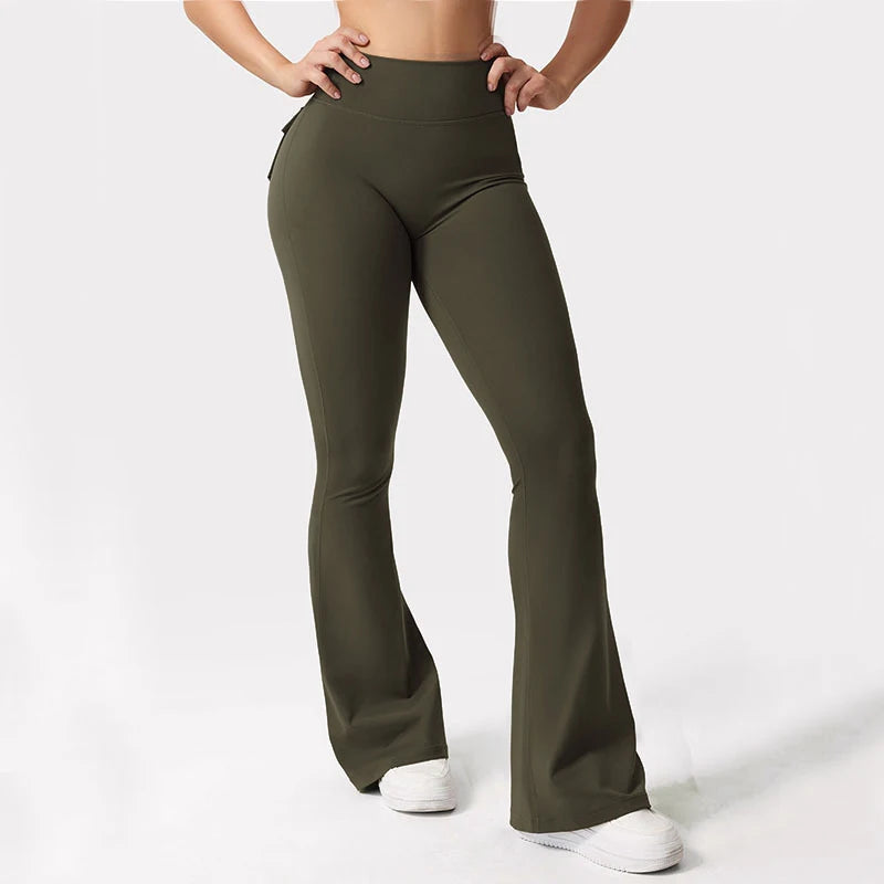 Women’s Flared Yoga Pants – High-Waist Bell-Bottom Workout Leggings