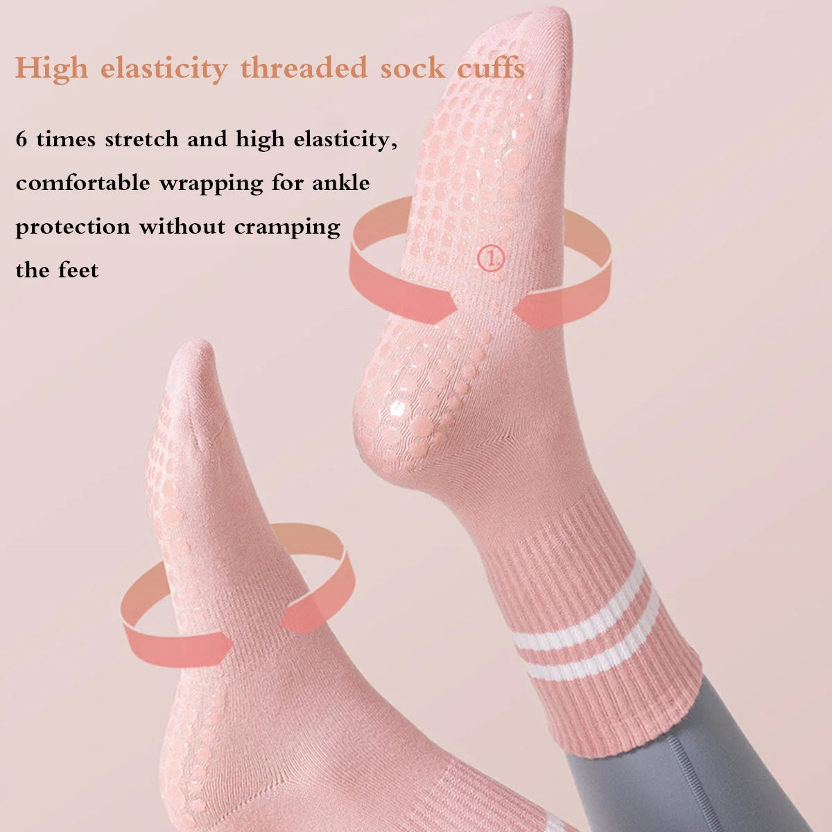 4 Pairs Non-Slip Pilates & Yoga Socks for Women
