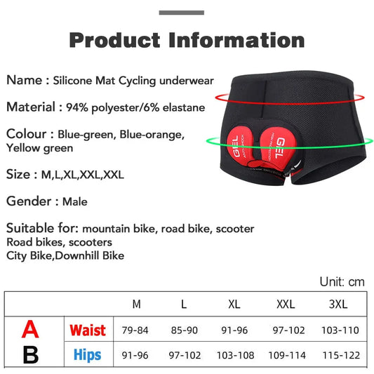 NEWBOLER cycling underwear with 5D gel pad for shockproof comfort
