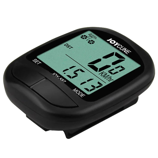 Waterproof wired bike computer with speedometer, odometer, and LED display