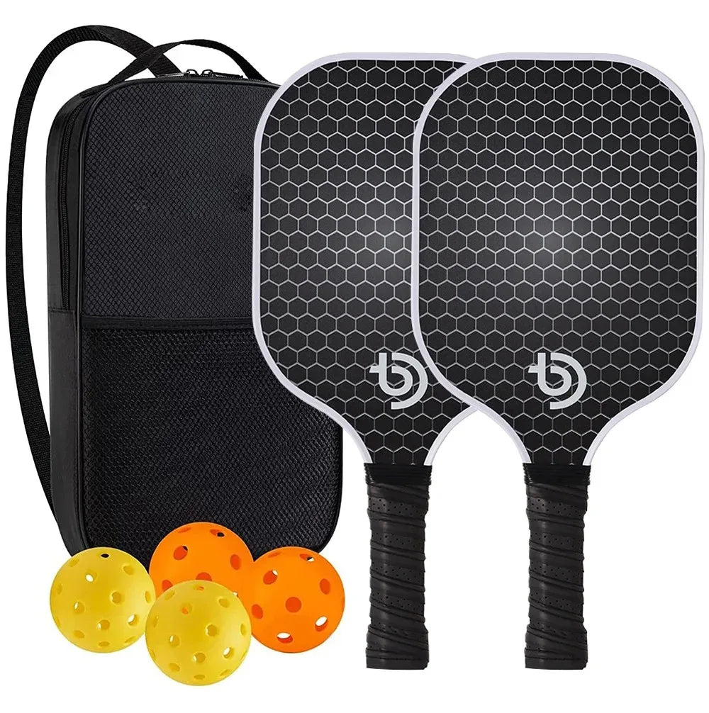 Pickleball Paddles Set-Graphite Carbon Fiber Lightweight Racquets Set