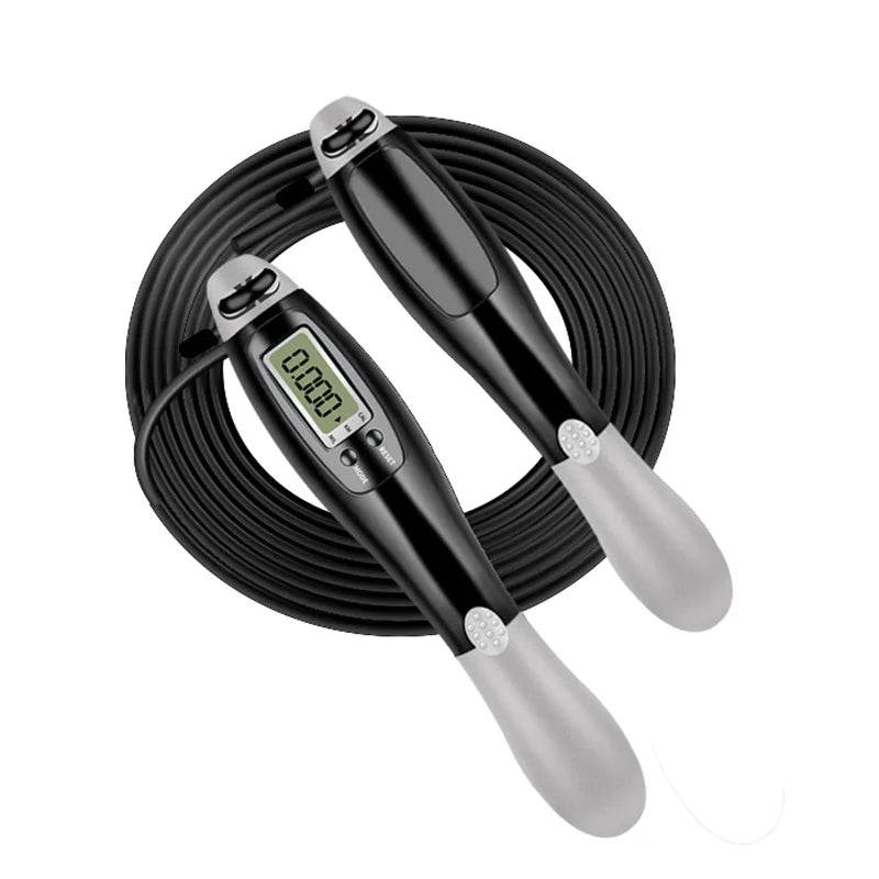 Smart digital counting jump rope with cordless and corded modes